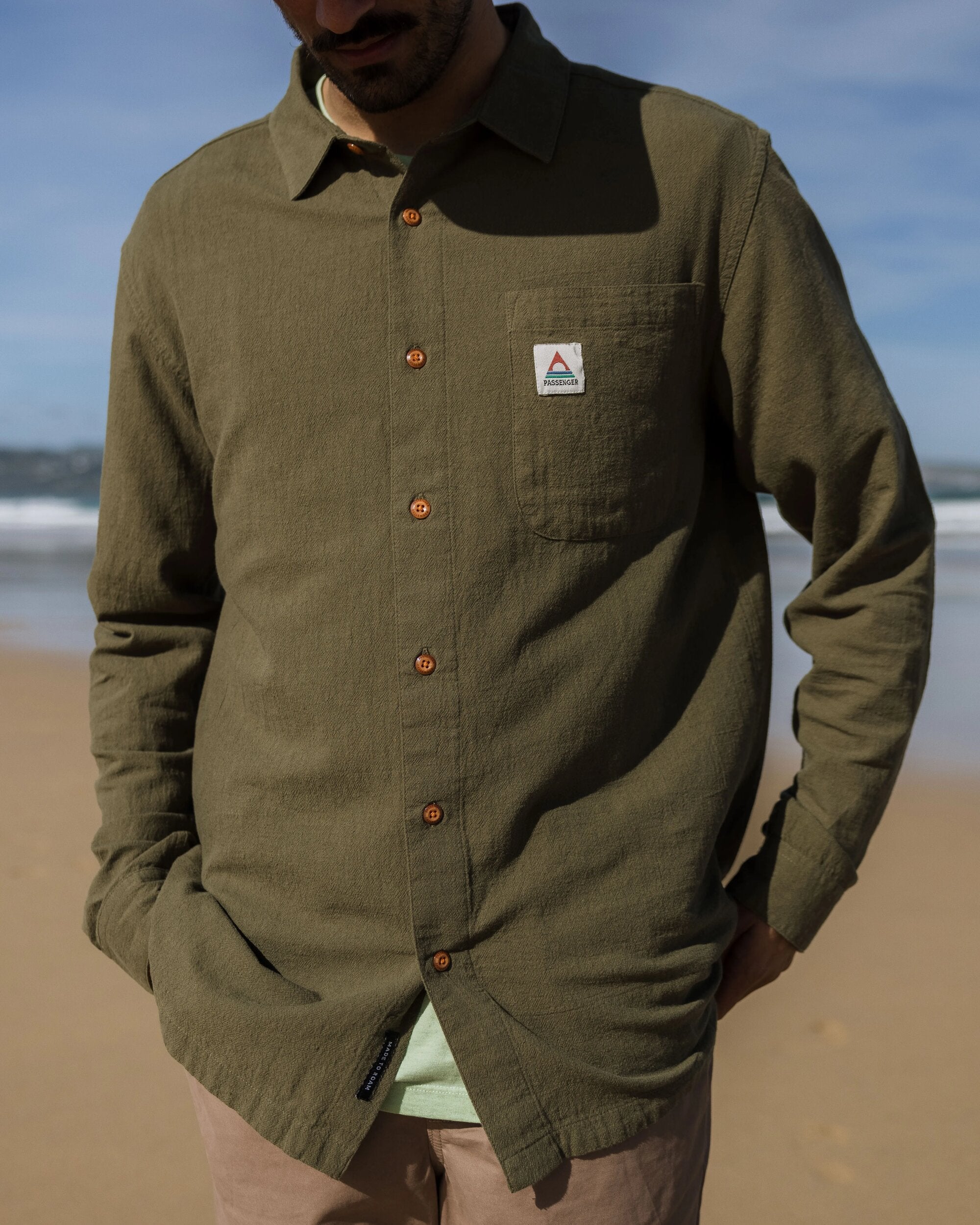 Arica Textured Shirt - Khaki - Lifestyle