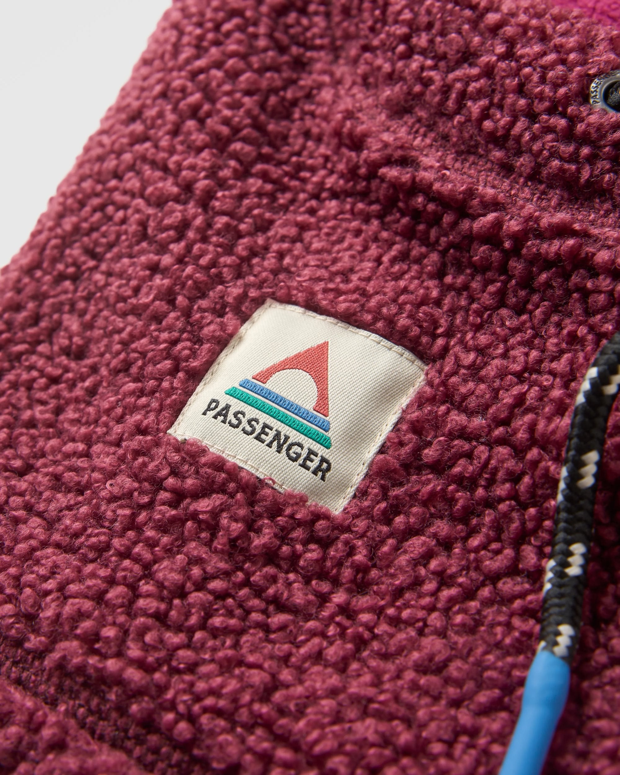 Snowdrift Recycled Fleece Hood - Fig - Flatlay