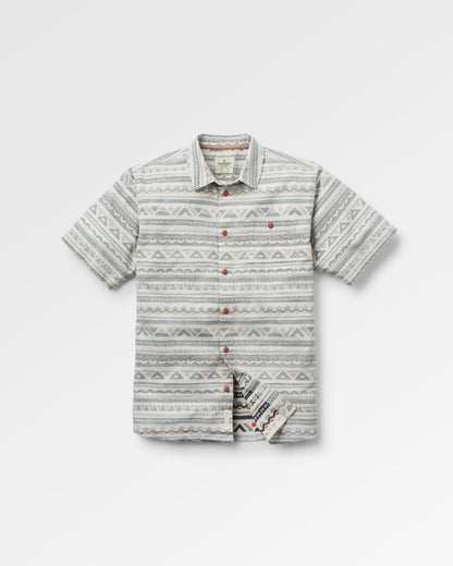 Chill Textured Short Sleeve Shirt - Geo Track Storm Grey - Flatlay