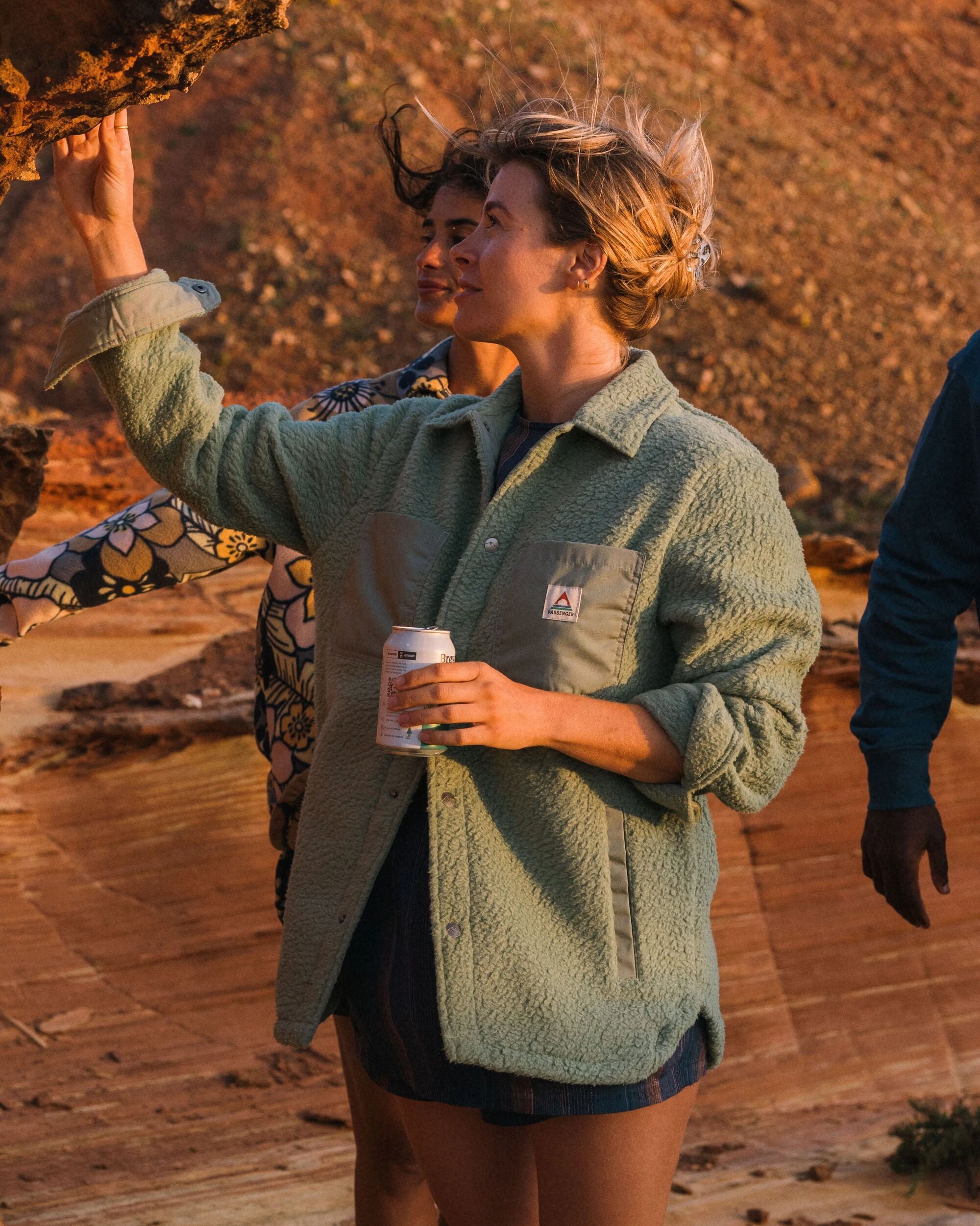 Rappel Recycled Sherpa Oversized Shirt - Pistachio - Lifestyle