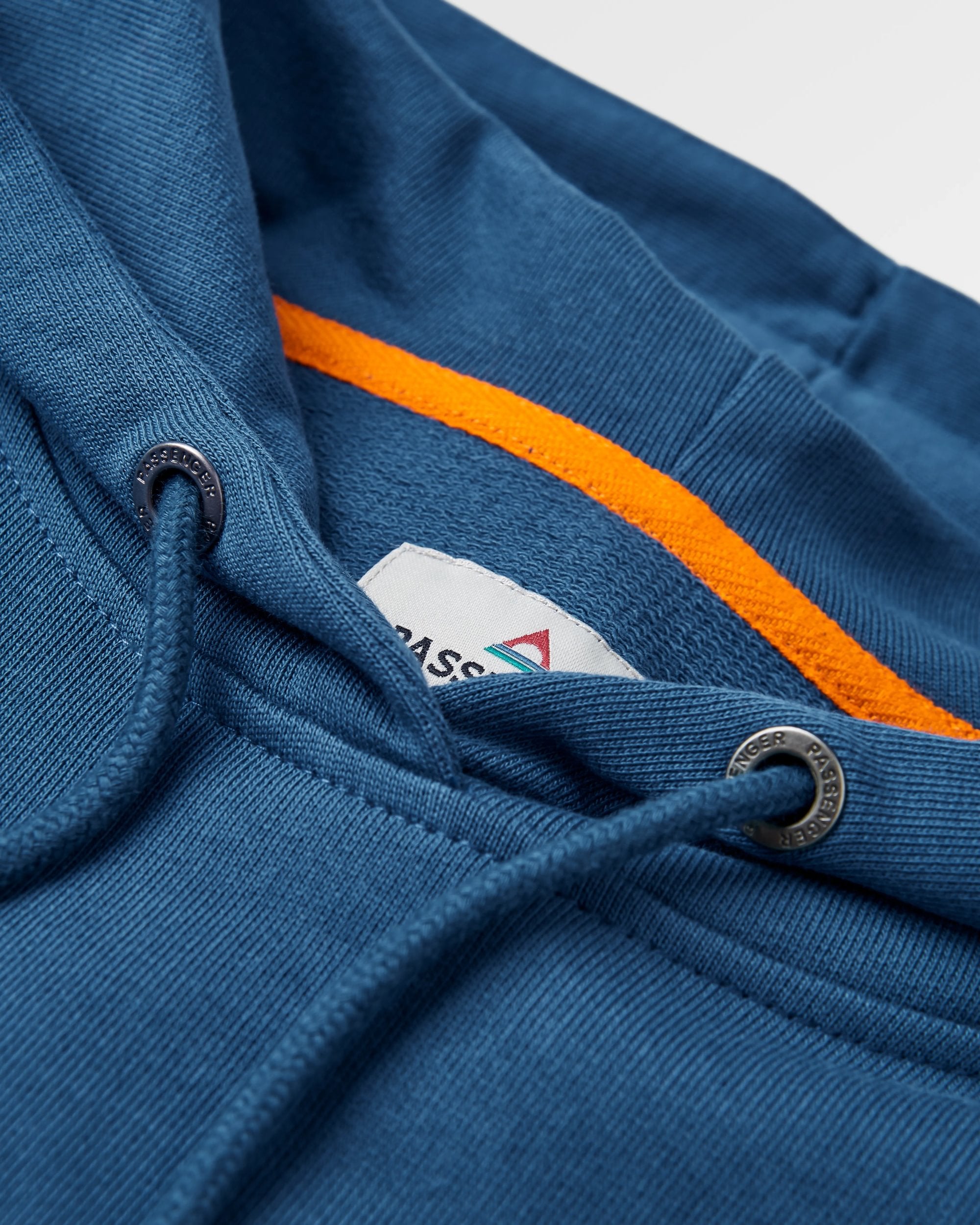 Roamer Patch Relaxed Fit Hoodie - Dark Denim - Flatlay