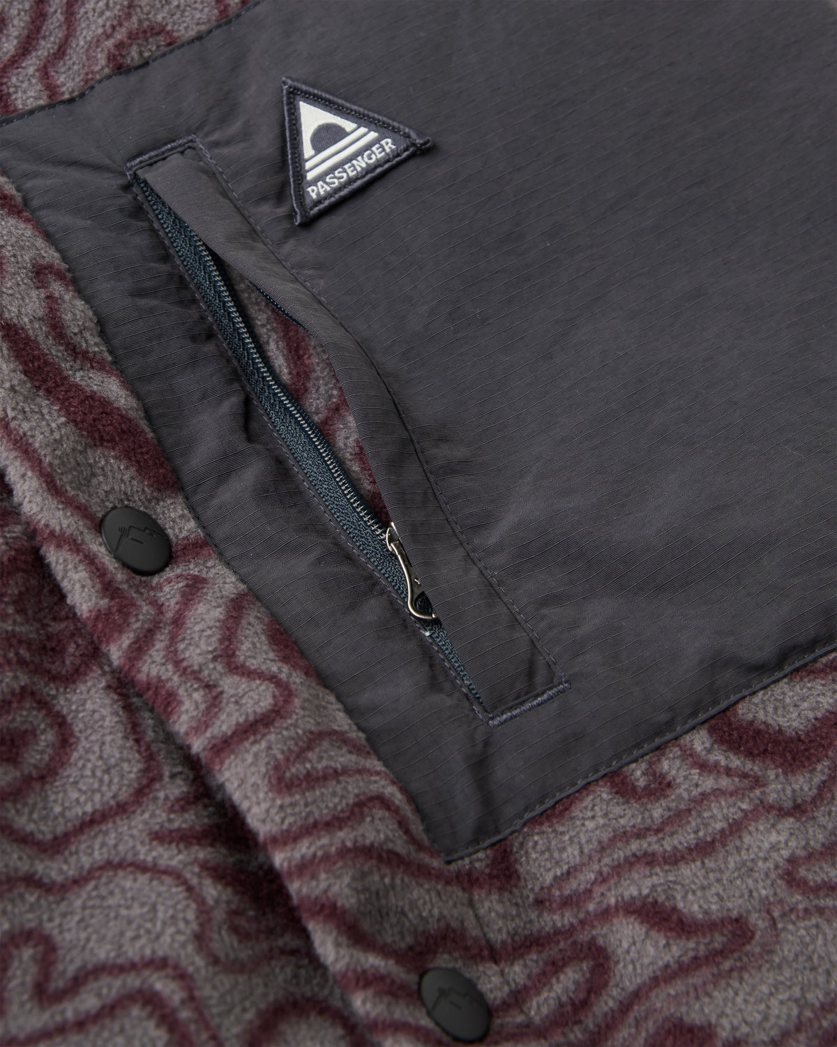 West Polar Fleece Shirt - Strata Swirl Brambleberry - Flatlay