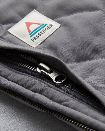 Tidal Full Zip Organic Cotton Hoodie - Charcoal Marl - Flatlay