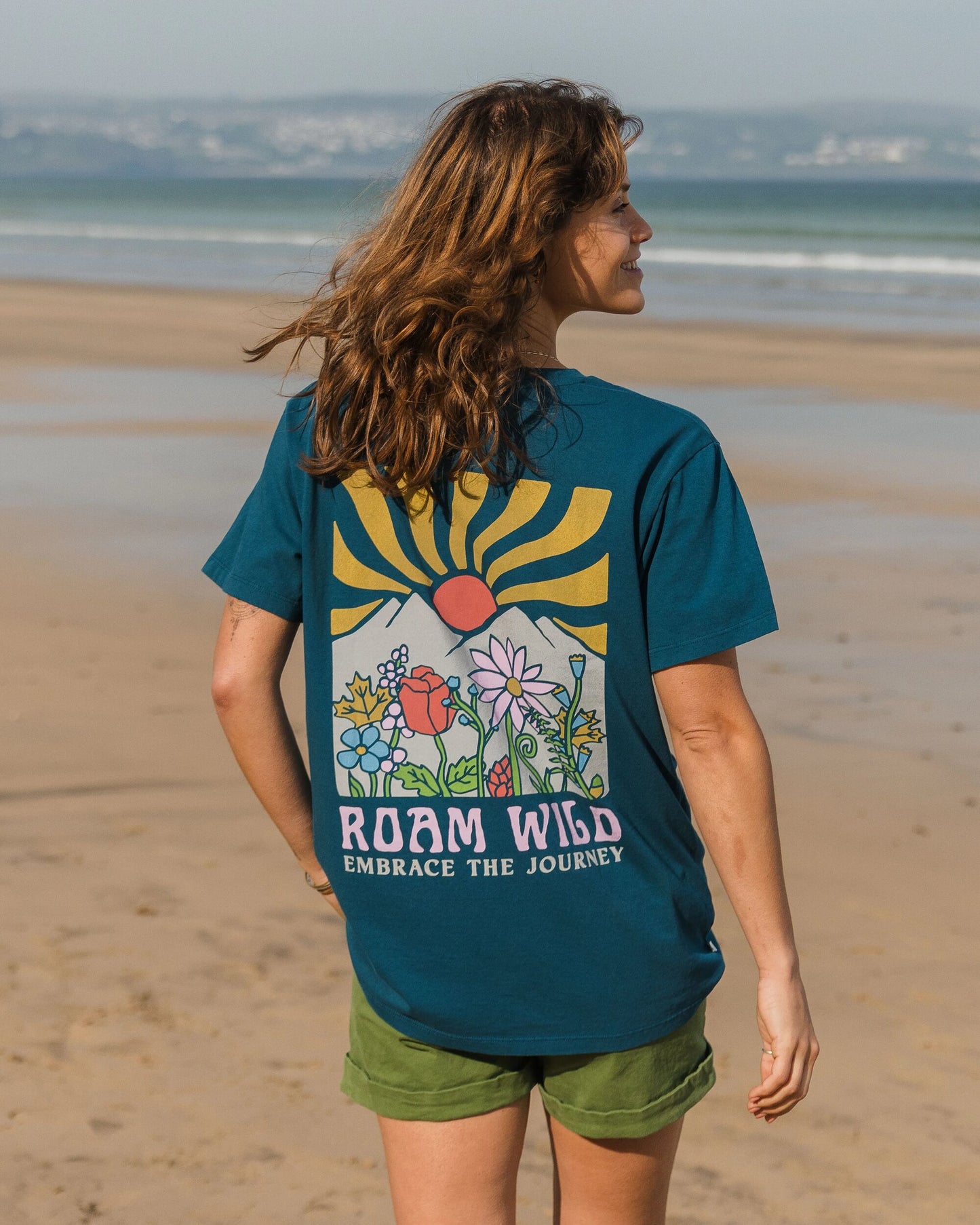 Roam Wild Recycled T-Shirt - Tidal Blue