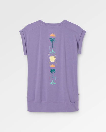 Womens Solscape Active T-Shirt - Purple Haze Marl - Flatlay