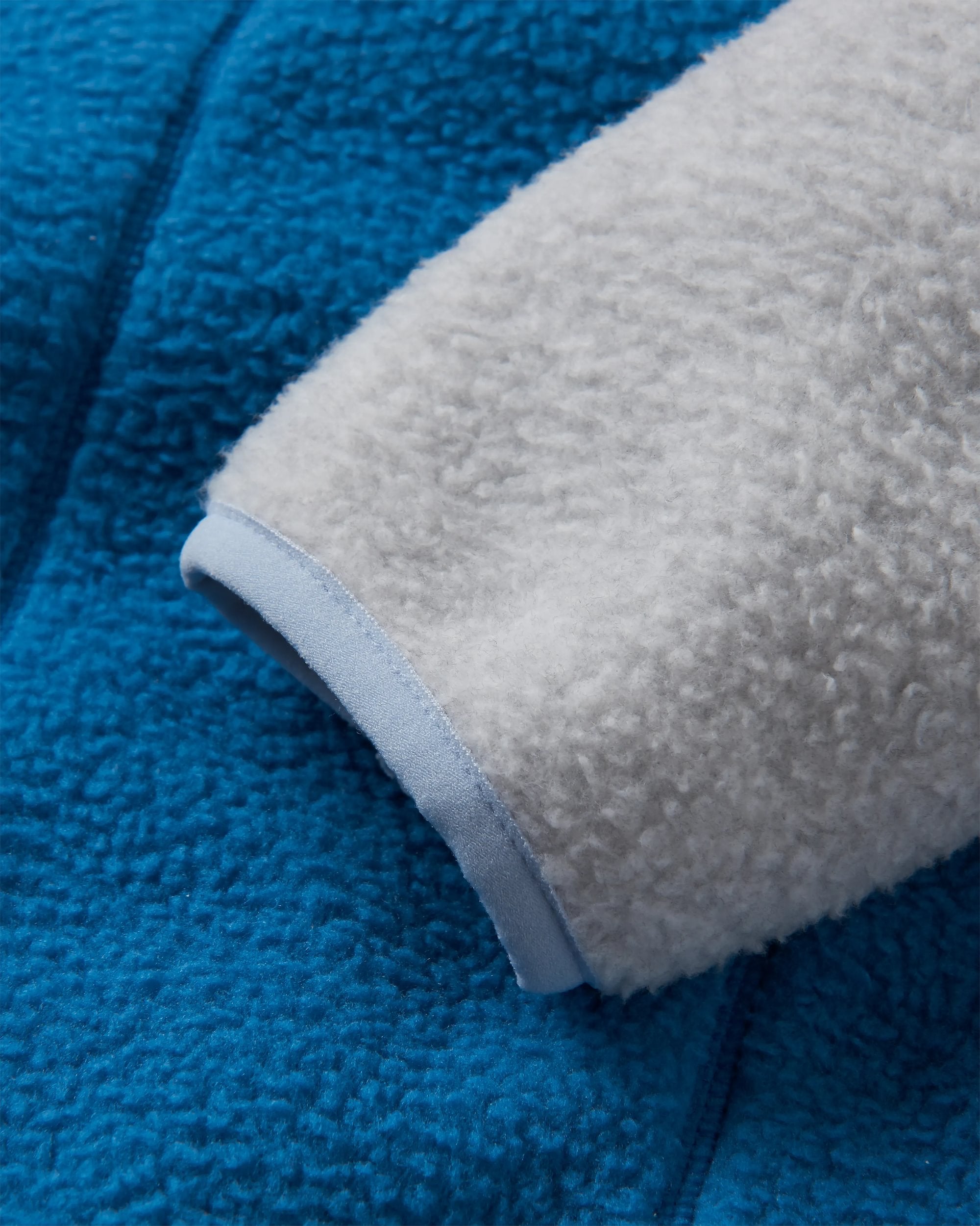 Maine 1/2 Zip Recycled Sherpa Fleece - Blue Steel - Flatlay