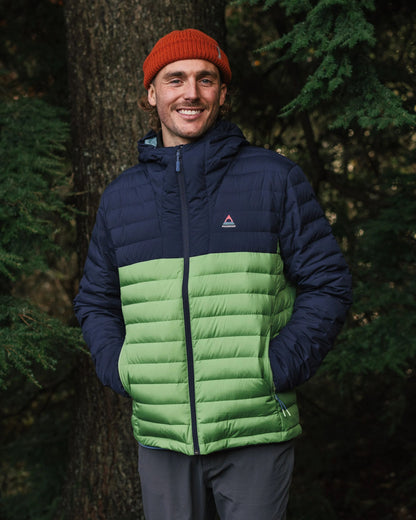 Ashland Down Recycled Jacket - Rich Navy/Pear Green