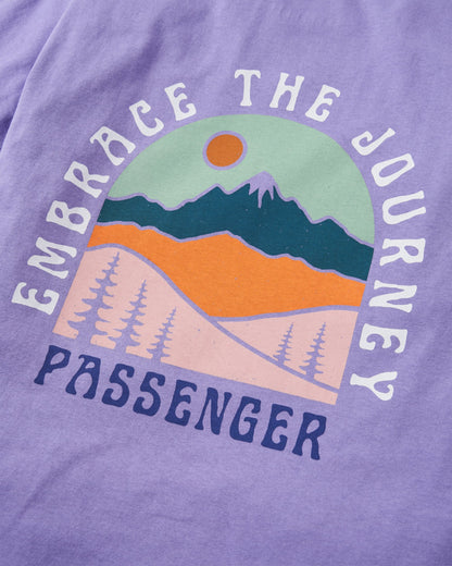 Outlook Recycled Cotton Oversized T-Shirt - Retro Purple - Flatlay