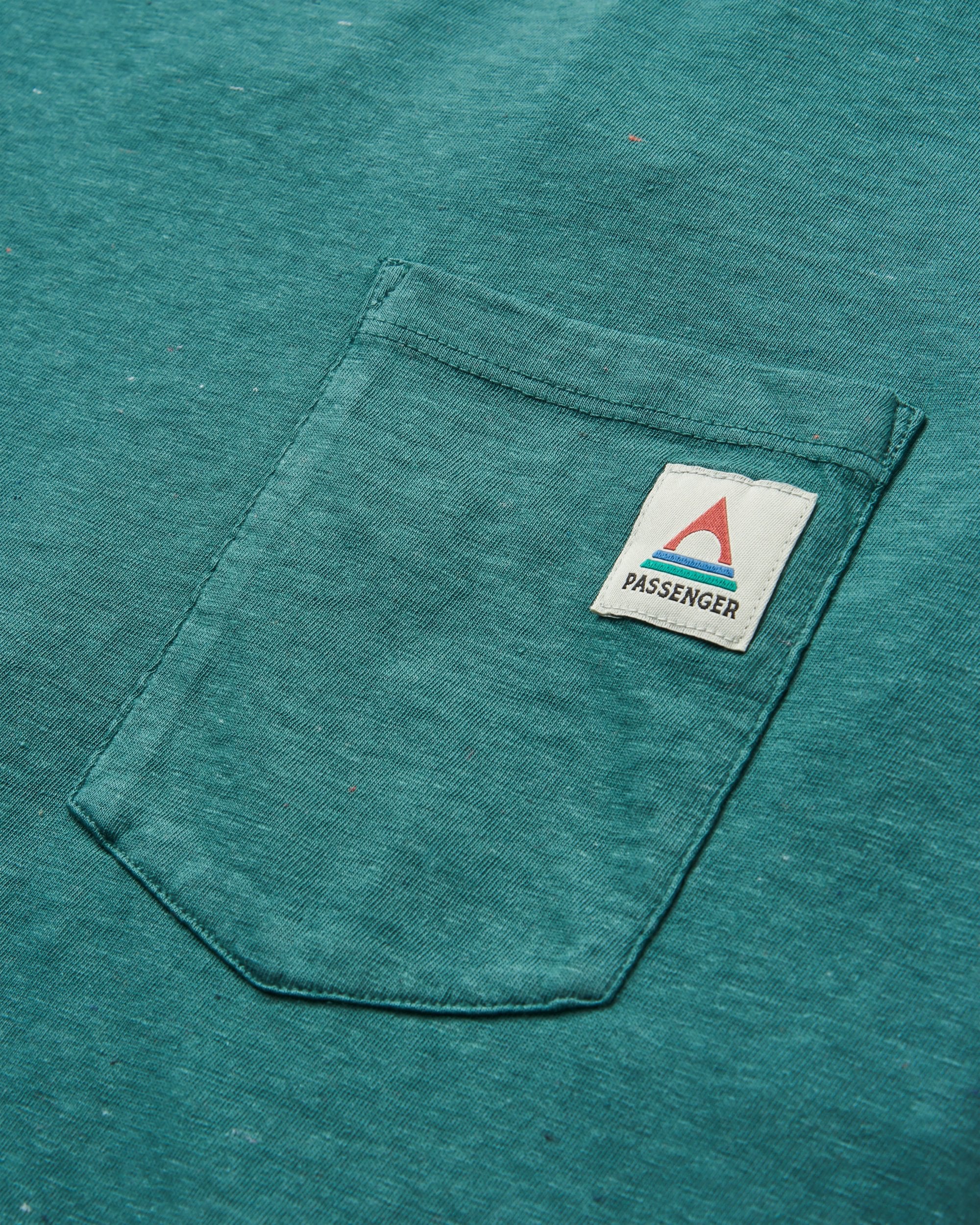 Heritage Organic Relaxed Fit T-Shirt - Deep Ocean Marl - Flatlay