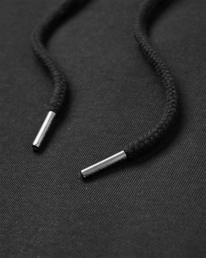 Snapshot Organic Cotton Relaxed Fit Hoodie - Black - Flatlay