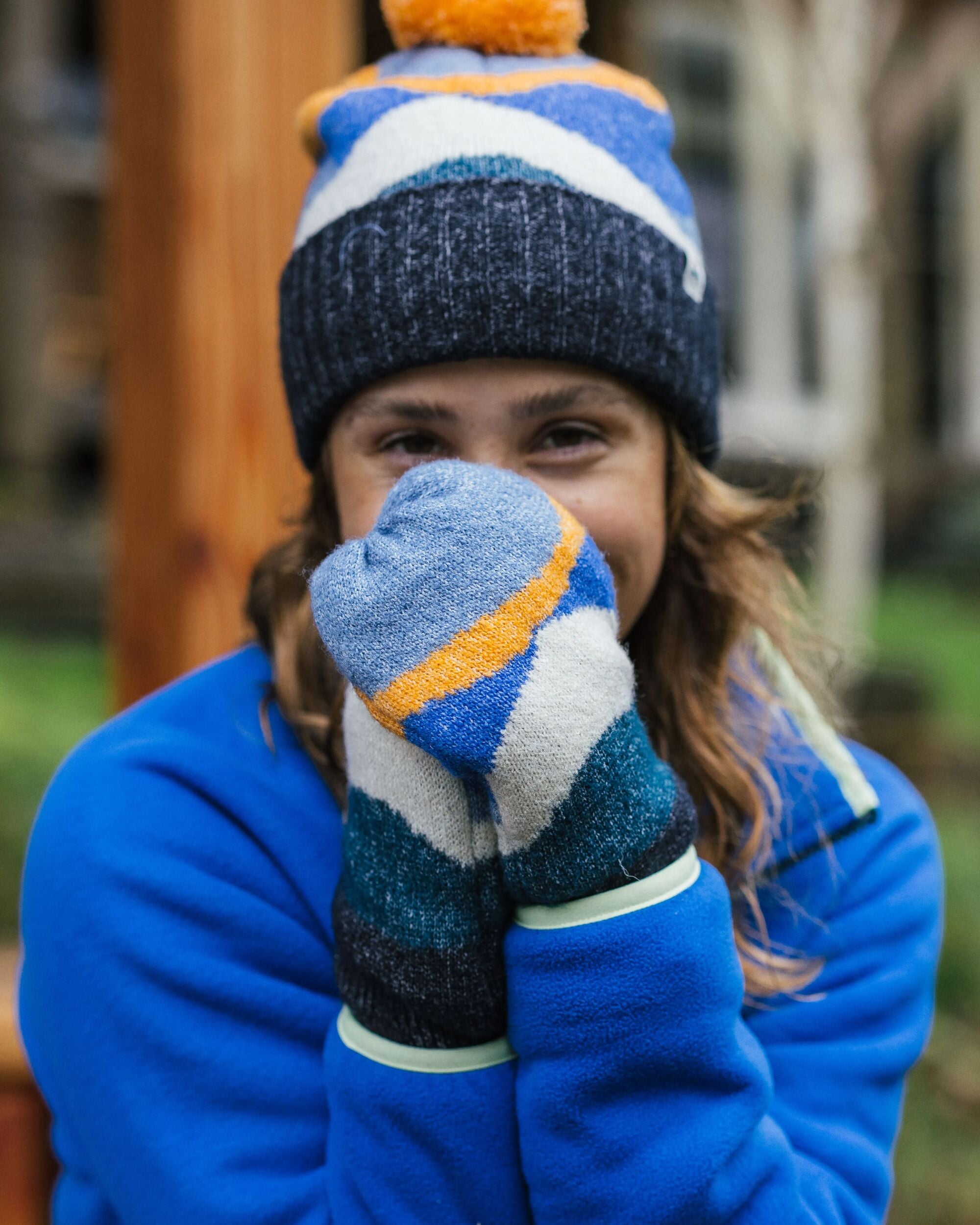 Scenic Recycled Fleece Lined Mittens - Scenic Orange - Lifestyle