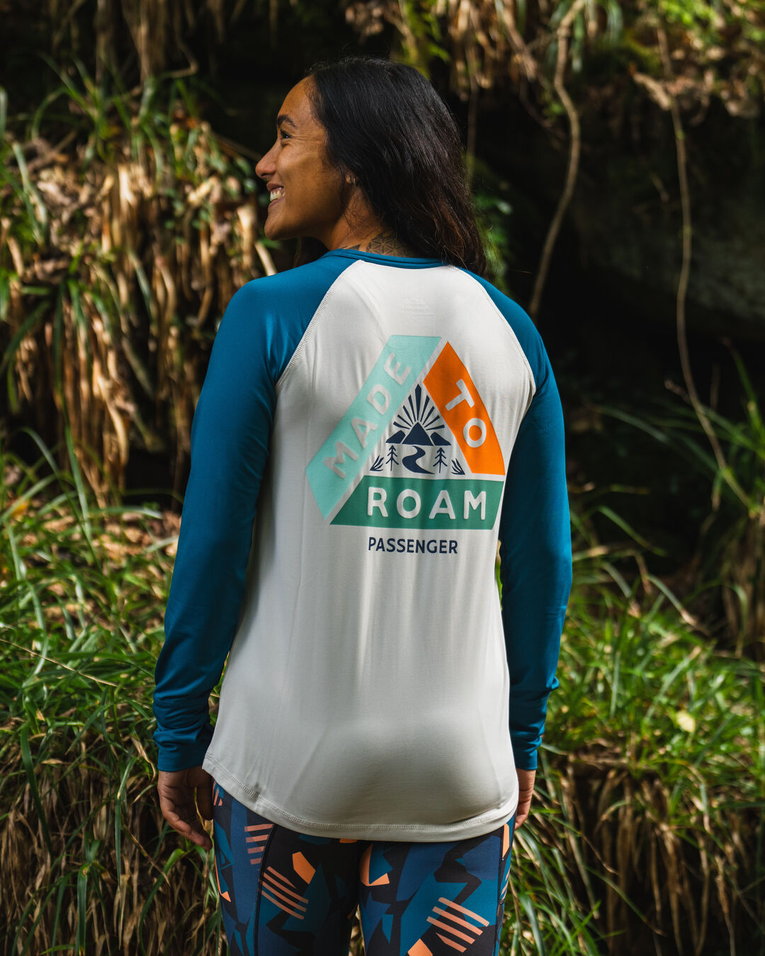 River Recycled Active LS T-Shirt - Corsair/ Vintage White - Lifestyle