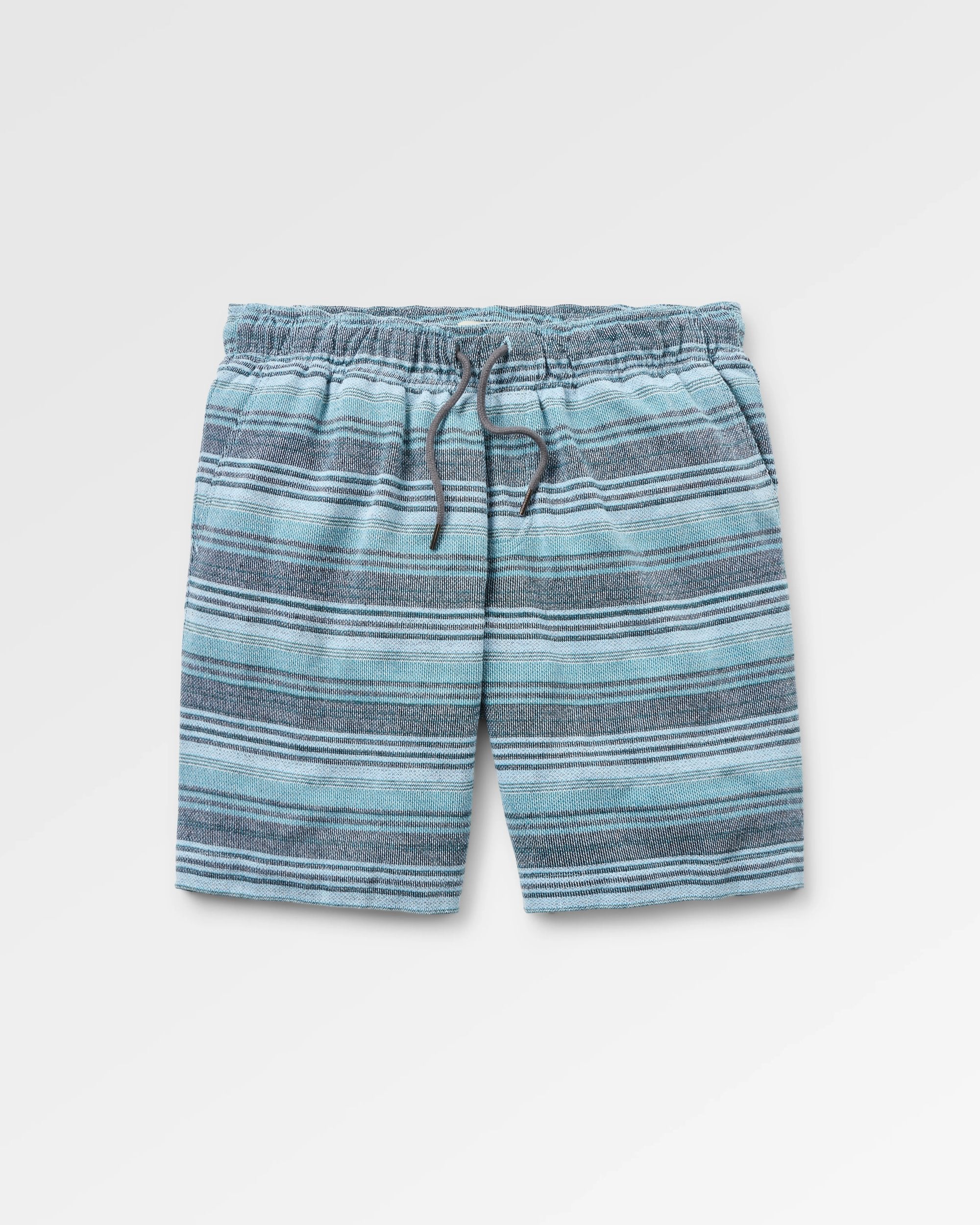 Lagoon Loopback Short - Multi Blue Stripe - Flatlay