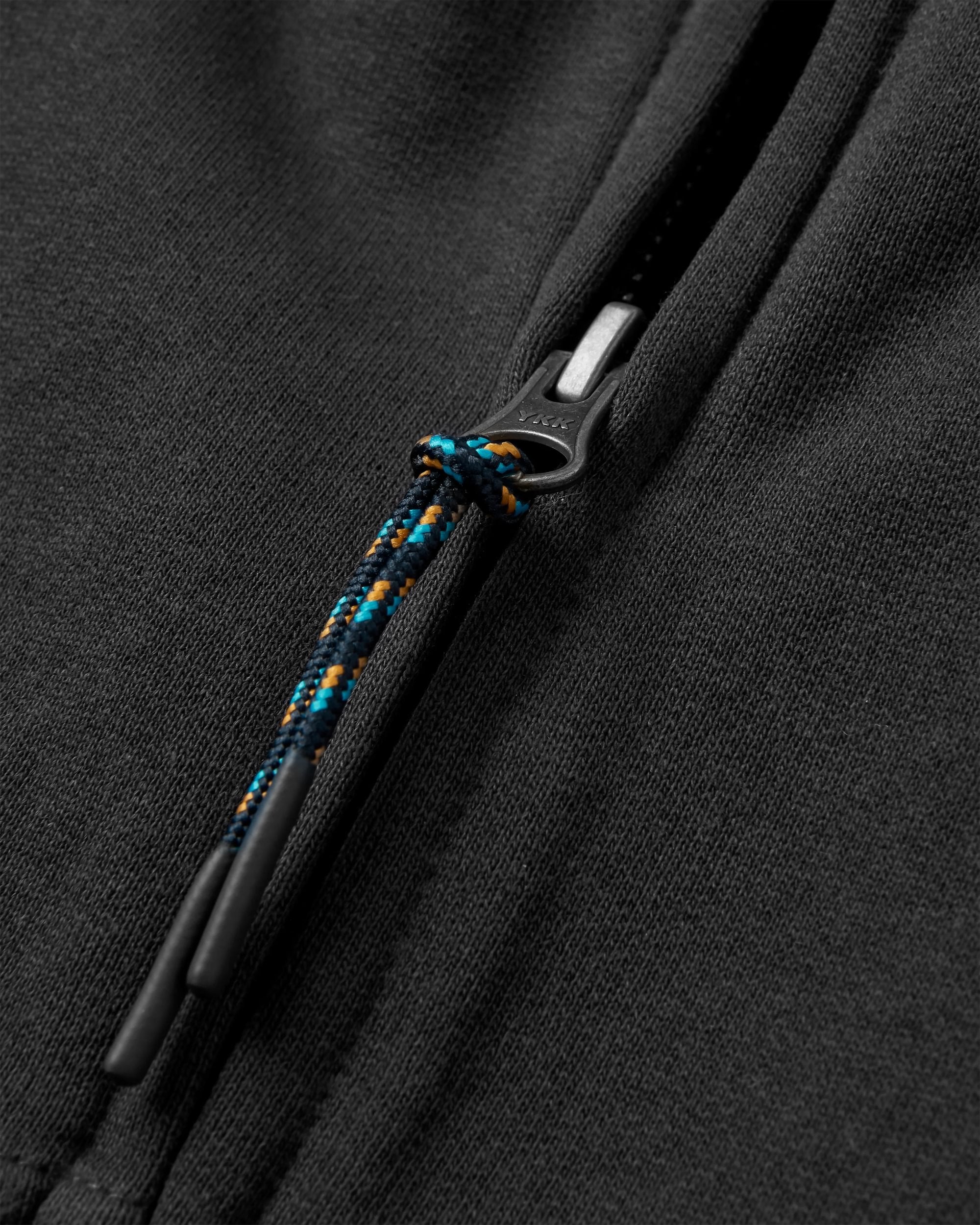 Heritage Full Zip Recycled Cotton Hoodie - Black - Flatlay