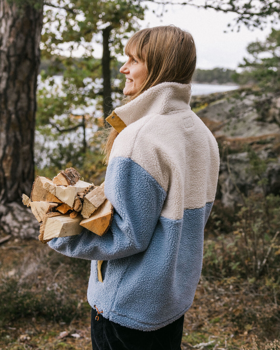 Create Recycled Deep-Pile Sherpa Fleece - Blue Fog