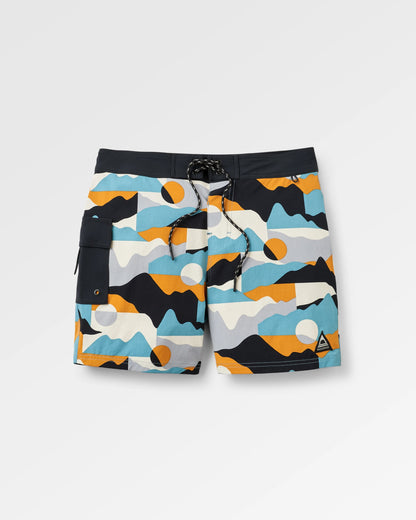 Cutback NetPlus® Recycled Boardshort - Vista Patchwork Arctic - Flatlay