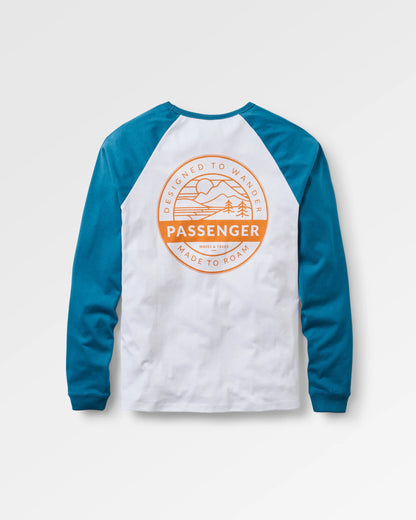 Odyssey Recycled Cotton Raglan T-Shirt - White - Flatlay