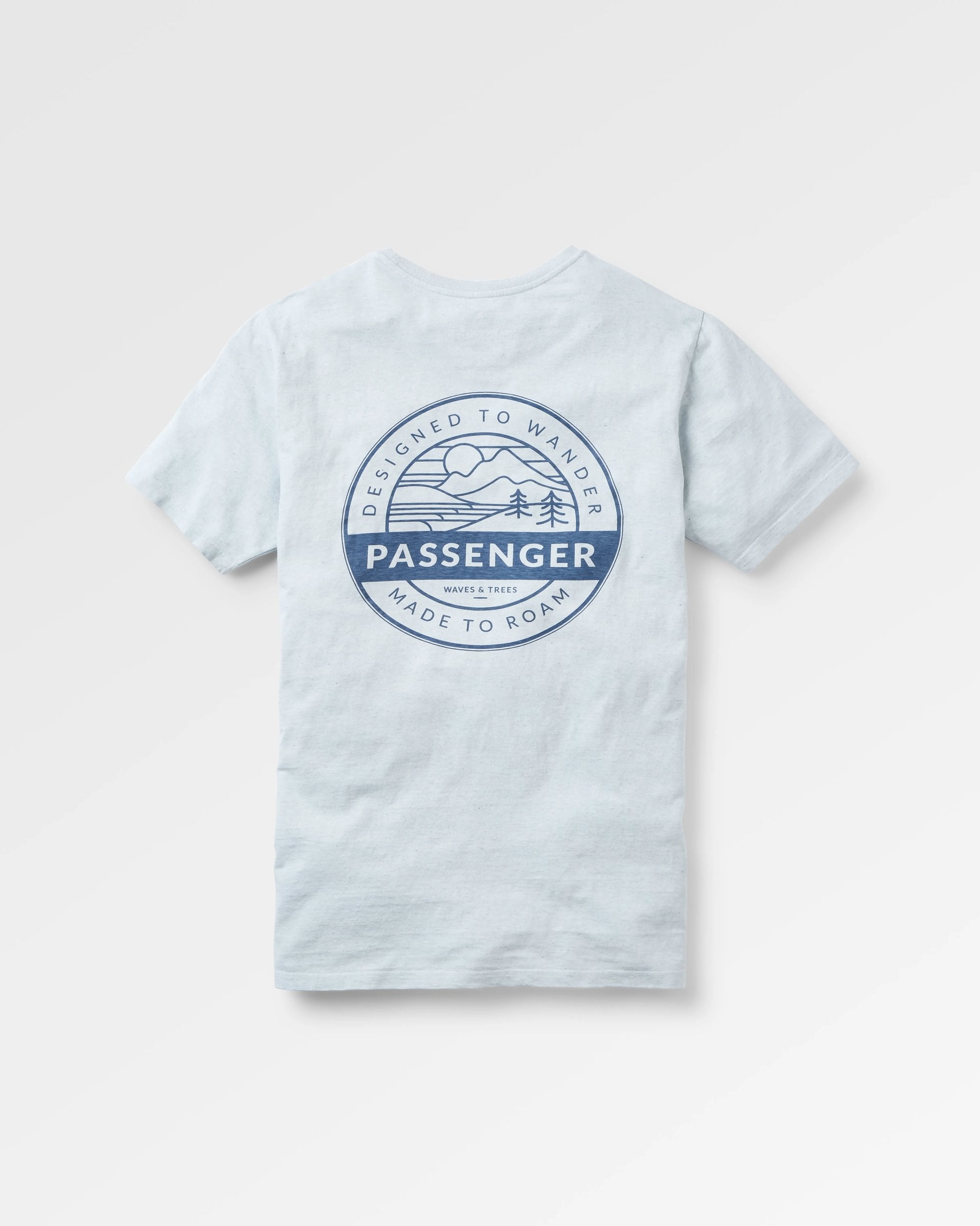 Odyssey Recycled Cotton T-Shirt - Ice Blue - Flatlay