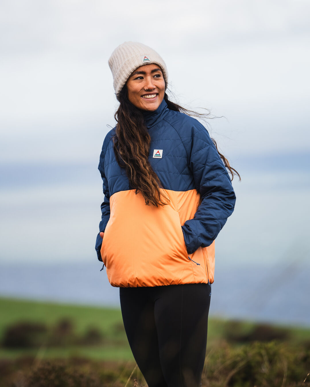 Trace Recycled Thermore® Insulated Jacket - Dark Denim/ Apricot - Lifestyle