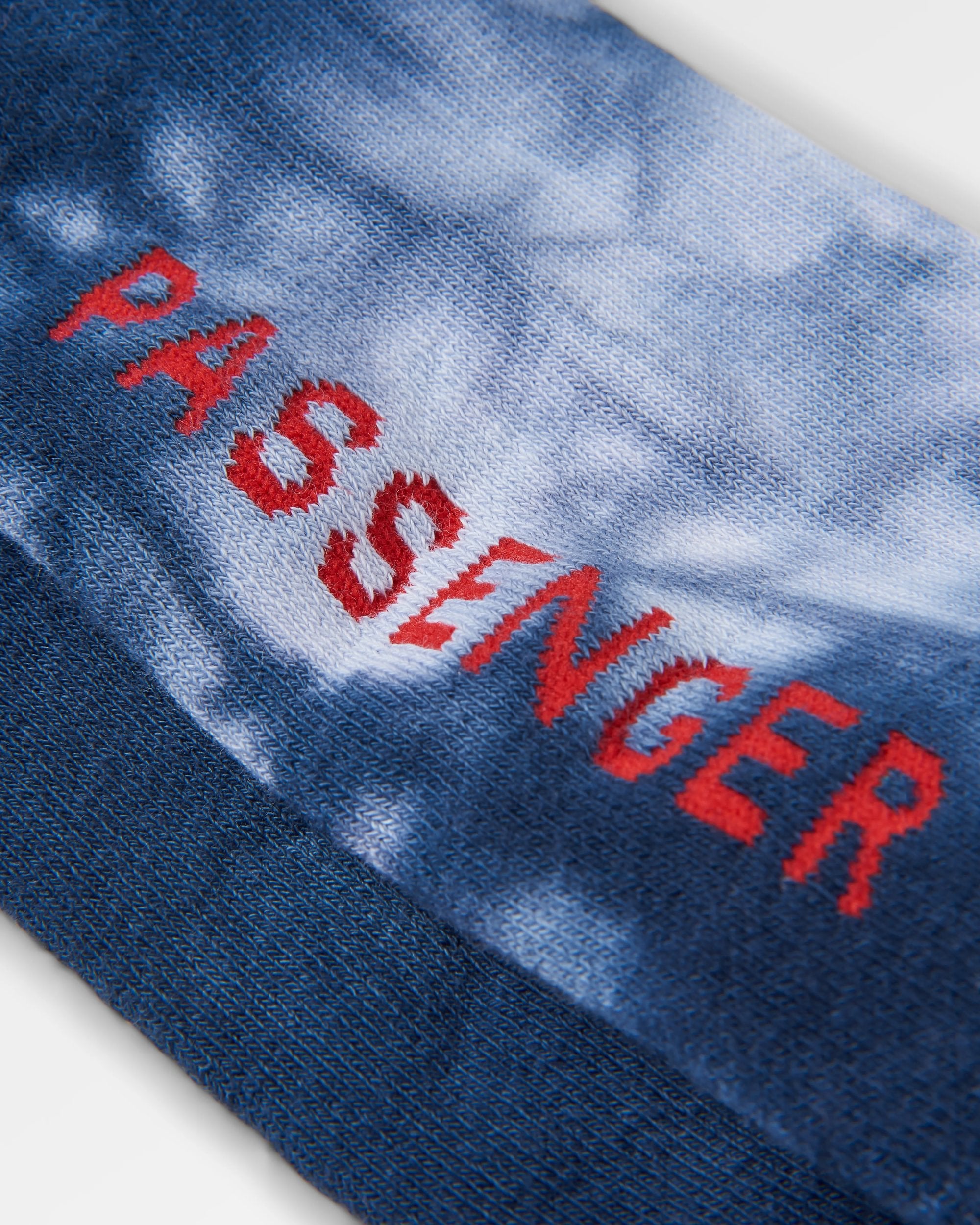 Organic Midweight Crew Socks - Tie Dye Deep Navy - Flatlay
