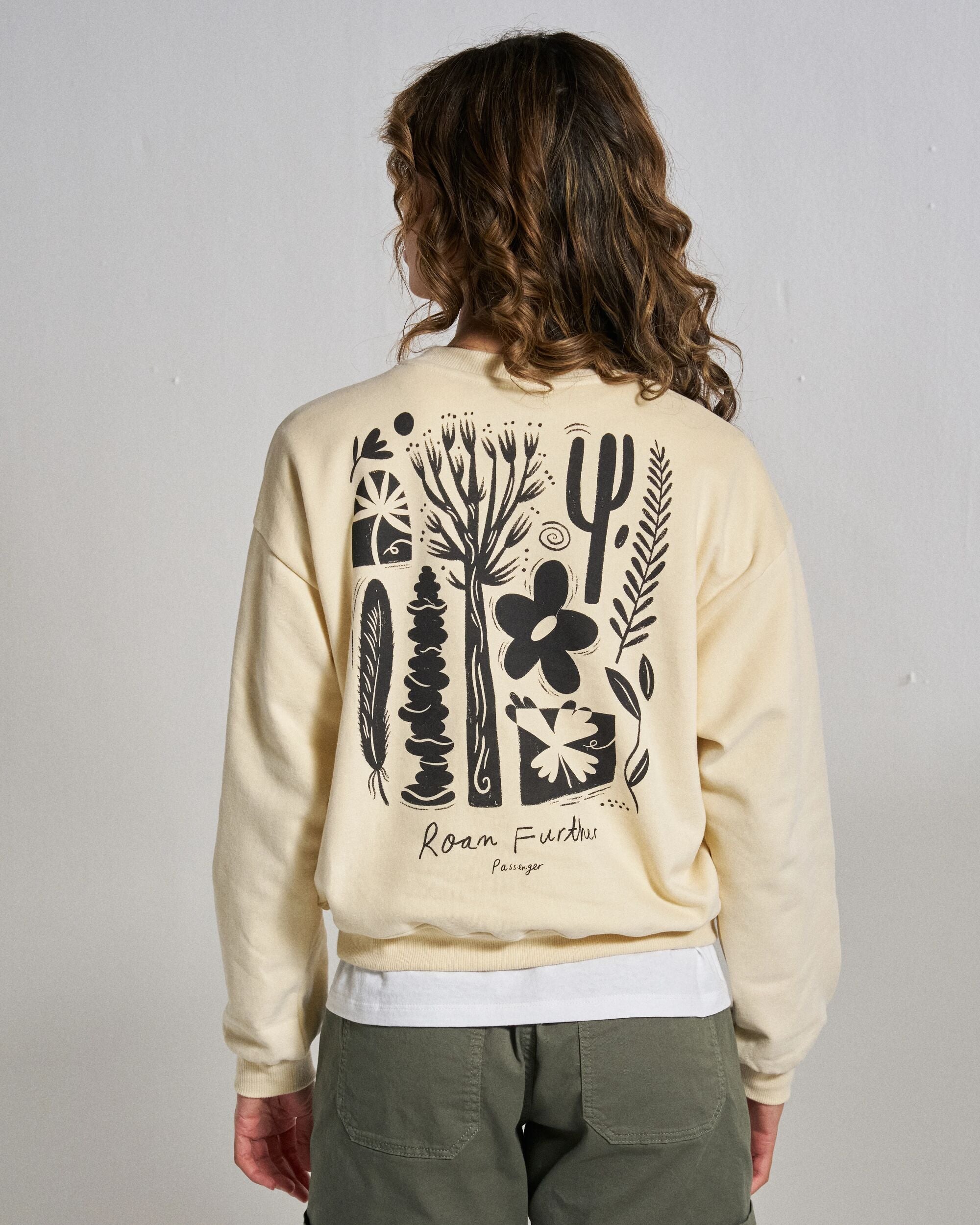 Roam Further Sweatshirt - Birch - Studio Model