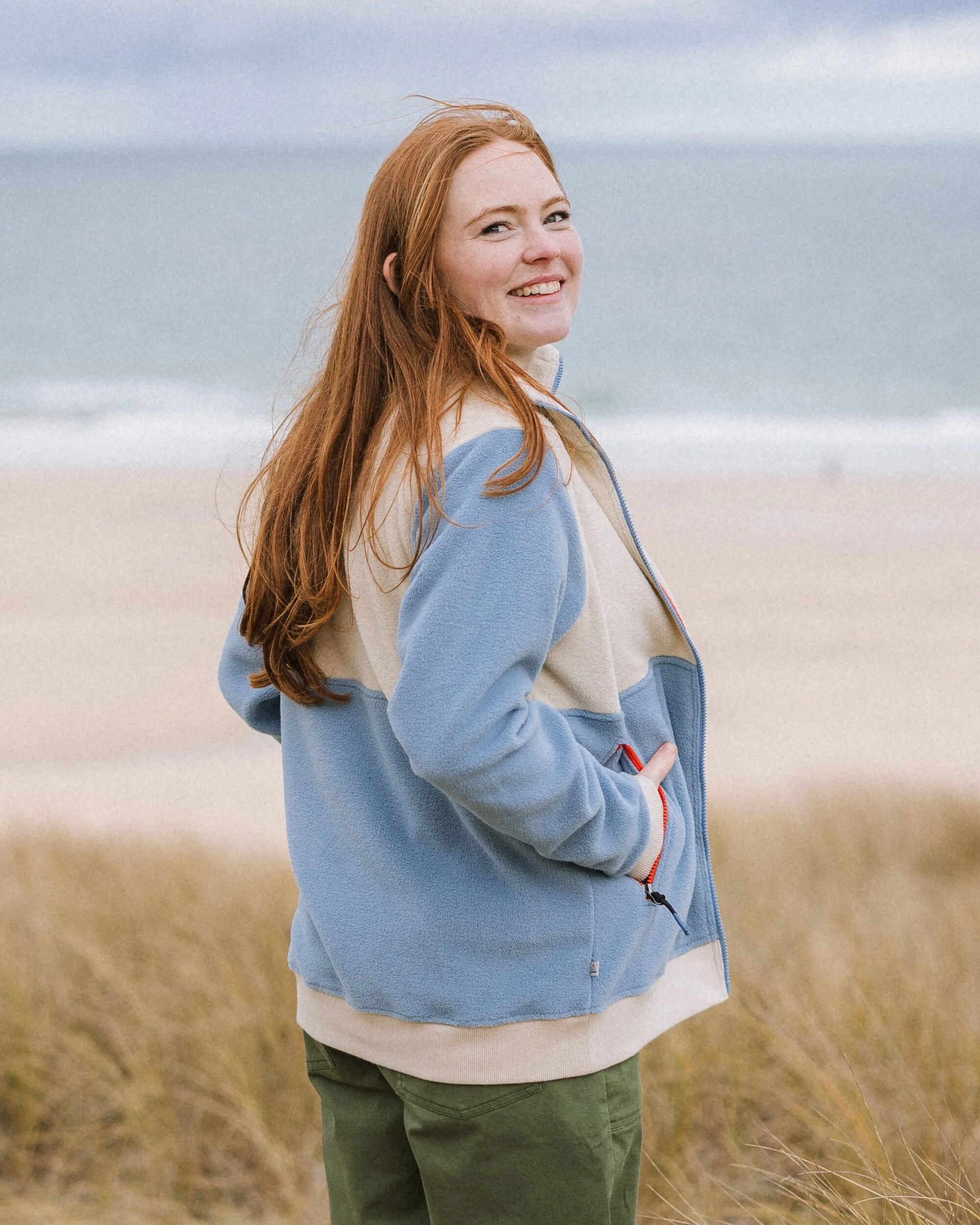 Caspian Recycled Polar Fleece - Faded Denim - Lifestyle