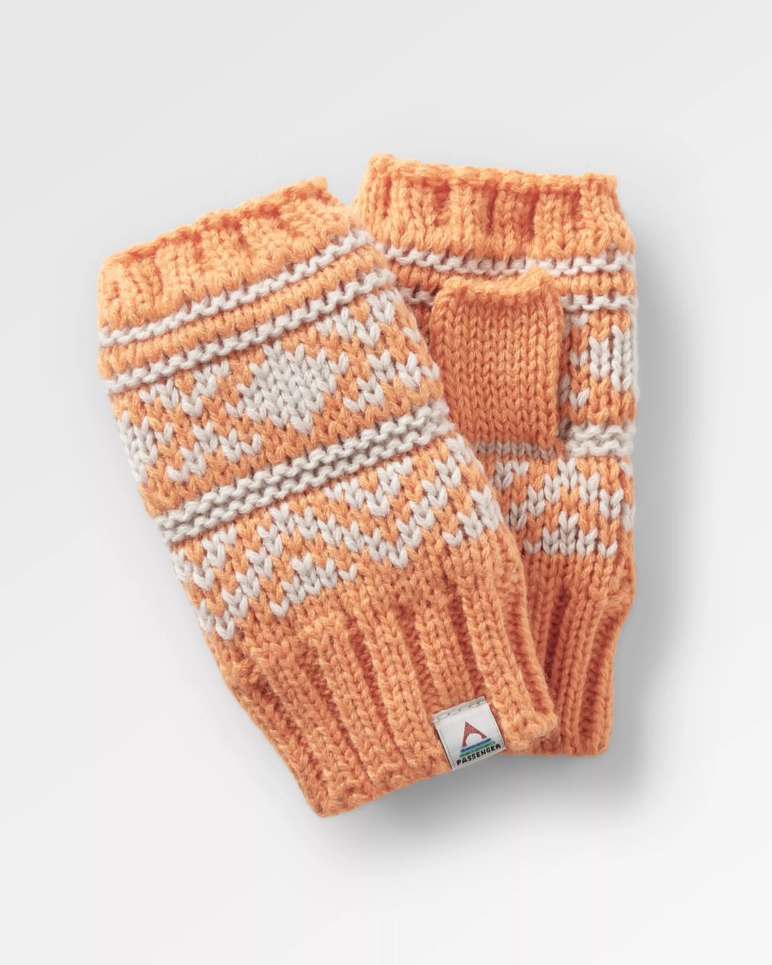 Lily Recycled Fleece Lined Fingerless Mittens - Apricot