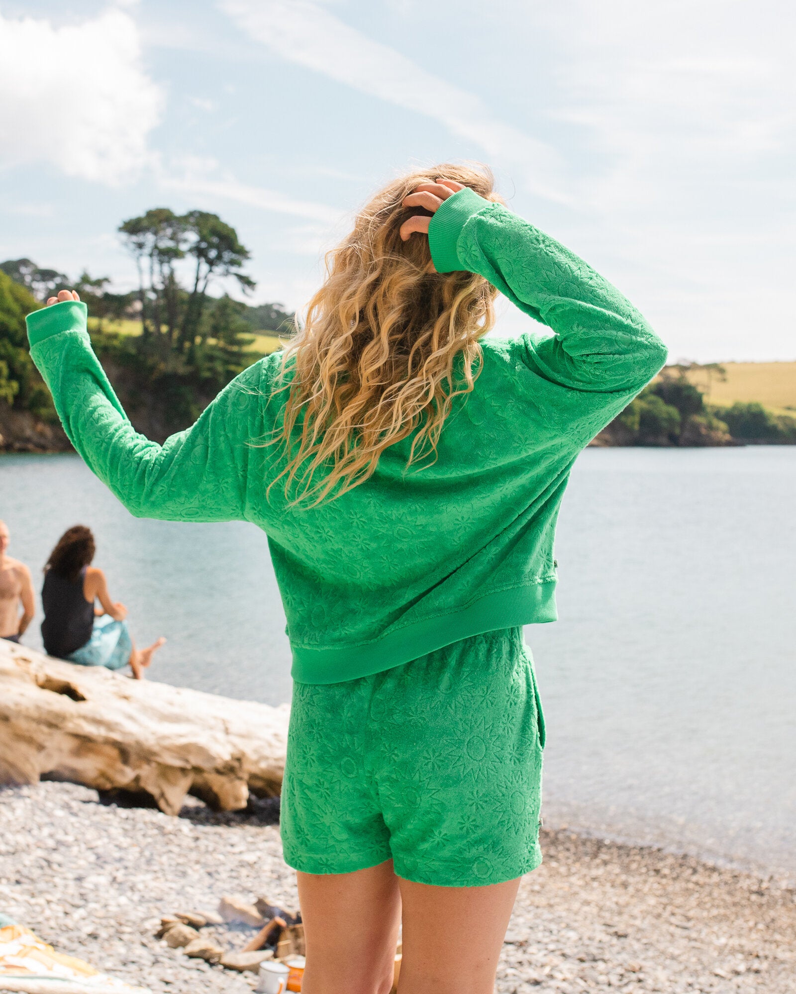 Vibes Textured LS Top - Green Spruce