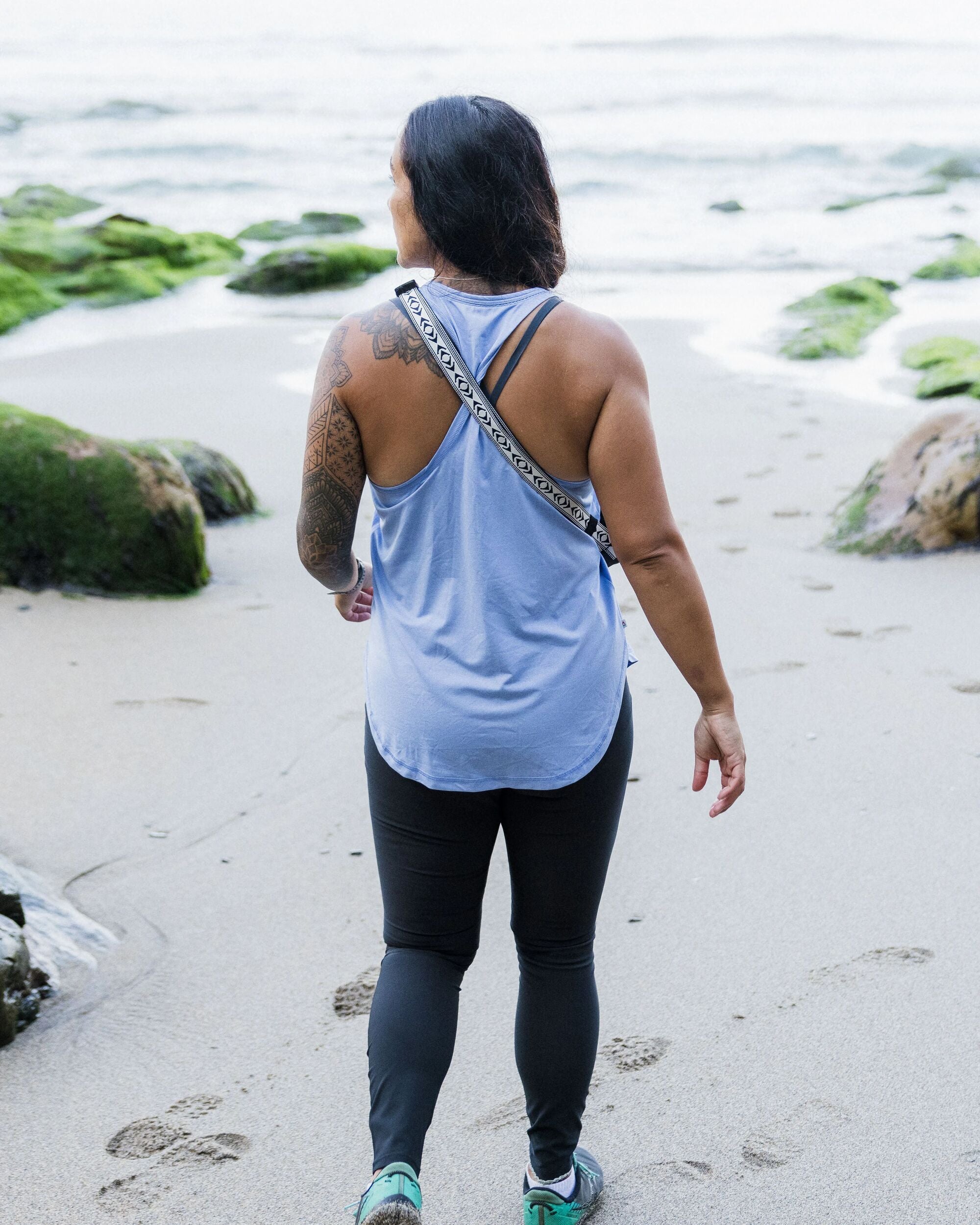 Twist Recycled Marl Active Vest - Cornflower Marl - Lifestyle