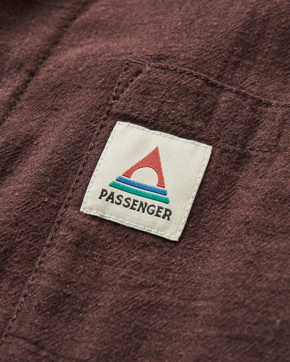 Arica Textured Organic Cotton Shirt - Espresso - Flatlay