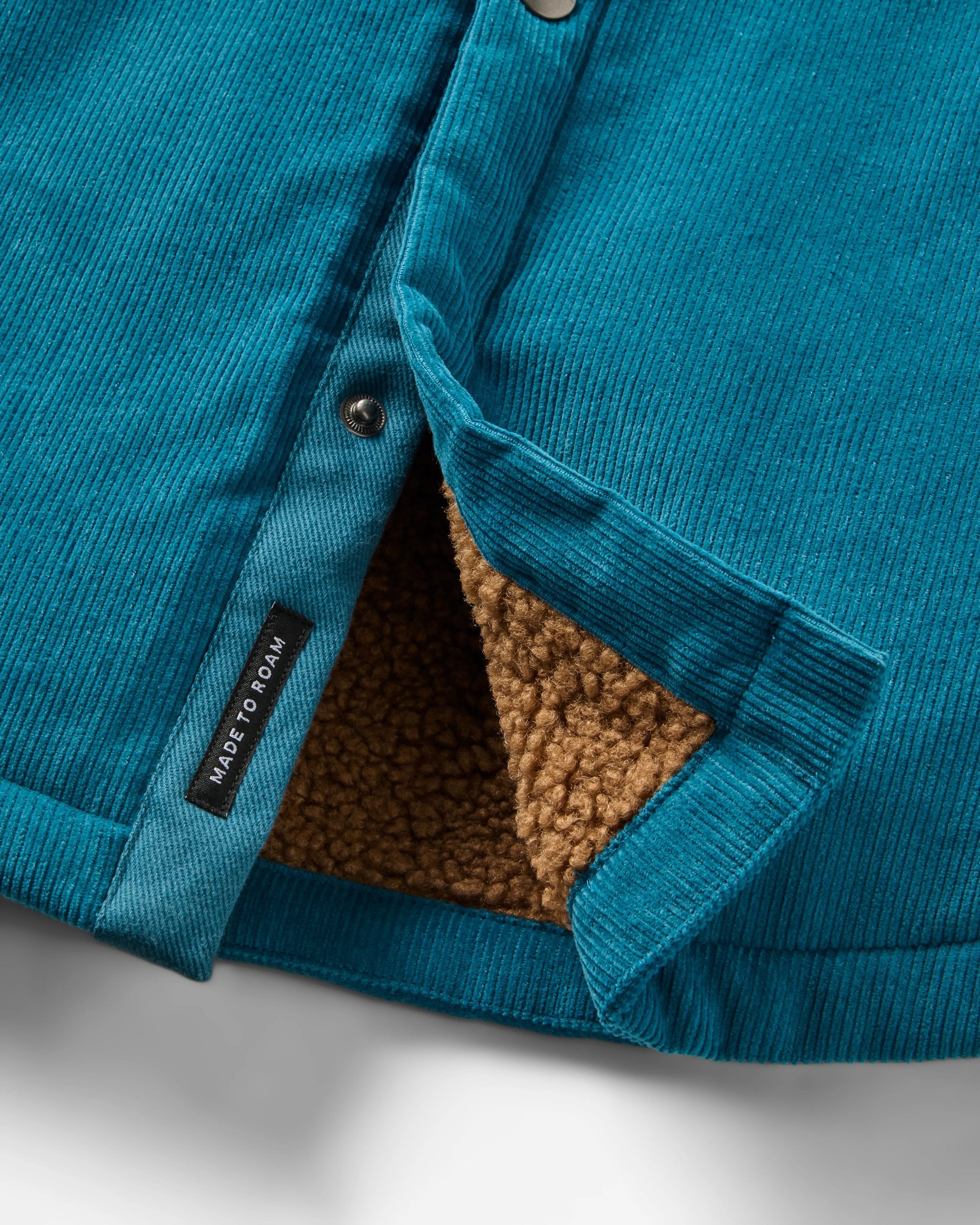 Kodiak Sherpa Lined Cord Overshirt - Blue Steel - Flatlay