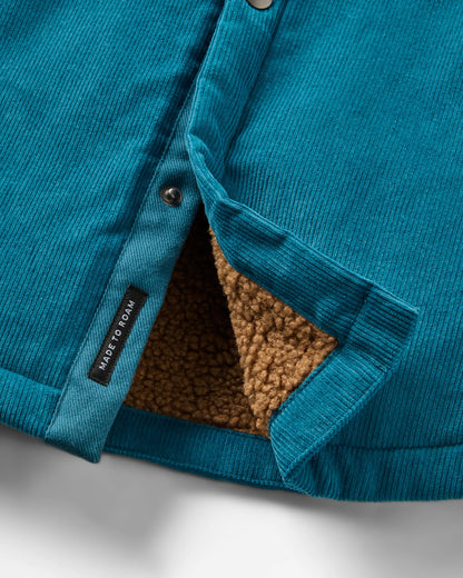 Kodiak Sherpa Lined Cord Overshirt - Blue Steel - Flatlay