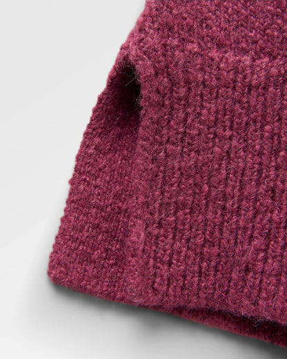 Cove Recycled Knitted Hoodie - Rhubarb