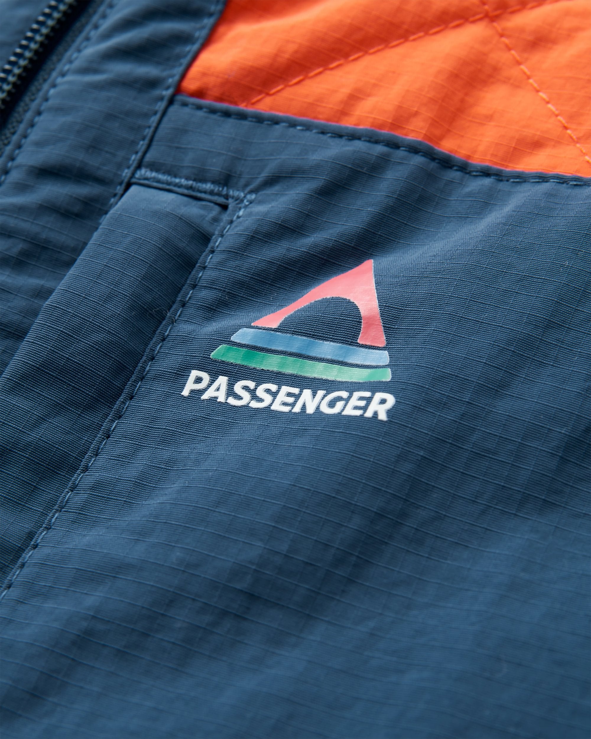 Lara Quilted Jacket - Rich Navy/Ember Orange - Flatlay