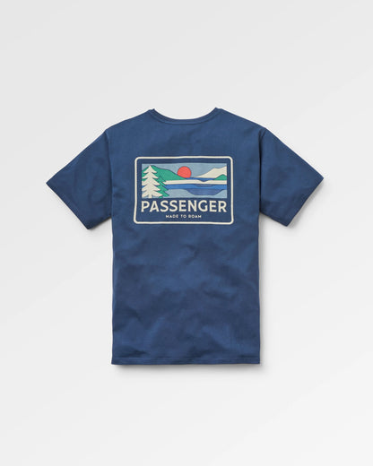 Roamer Men's Recycled Cotton T-Shirt - Rich Navy - Flatlay