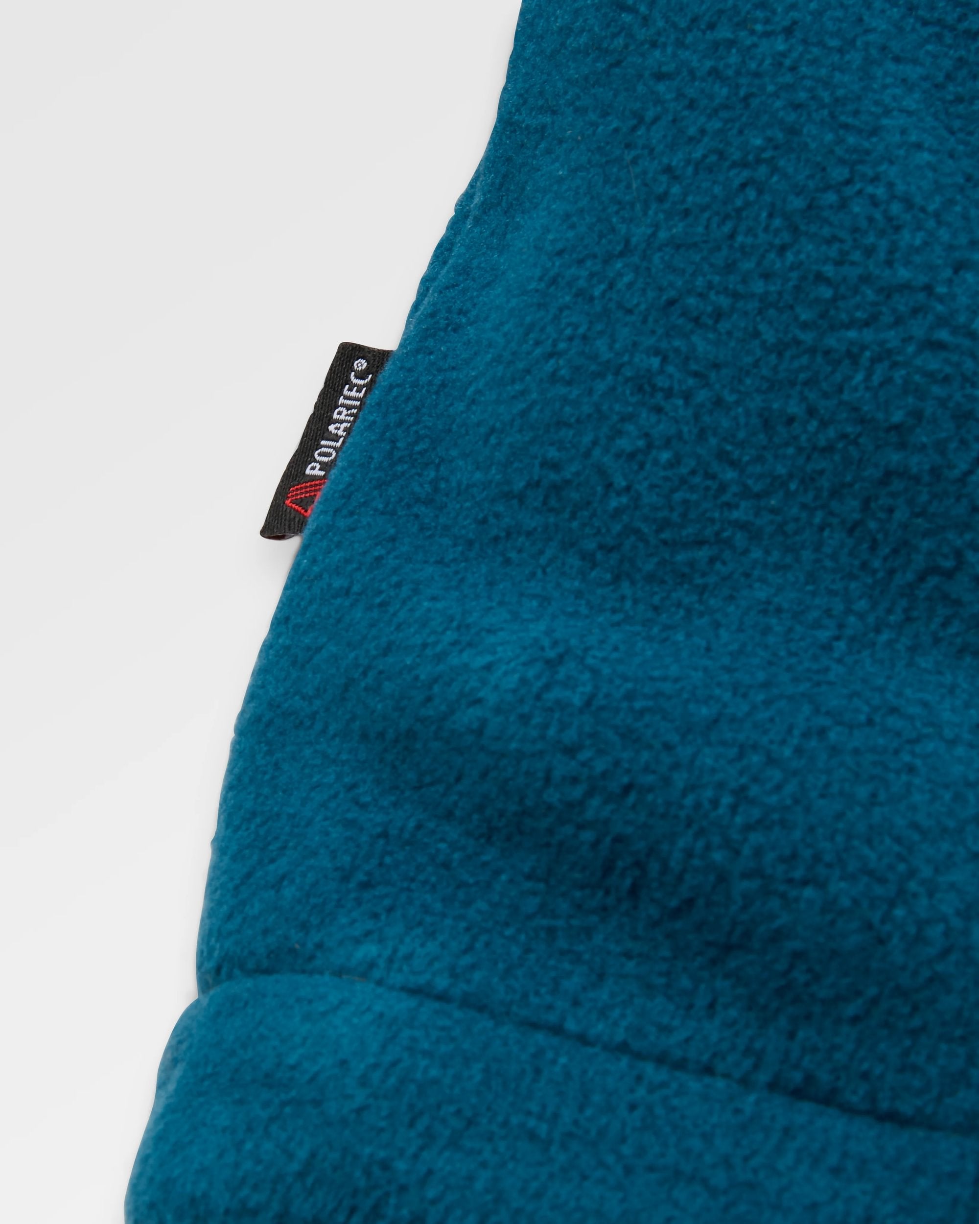 Woodland Hooded Recycled Polartec® Fleece - Retro Orange/Tidal Blue - Flatlay