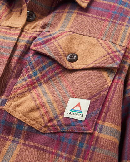 Stella Organic Cotton LS Shirt - Toffee Check - Flatlay