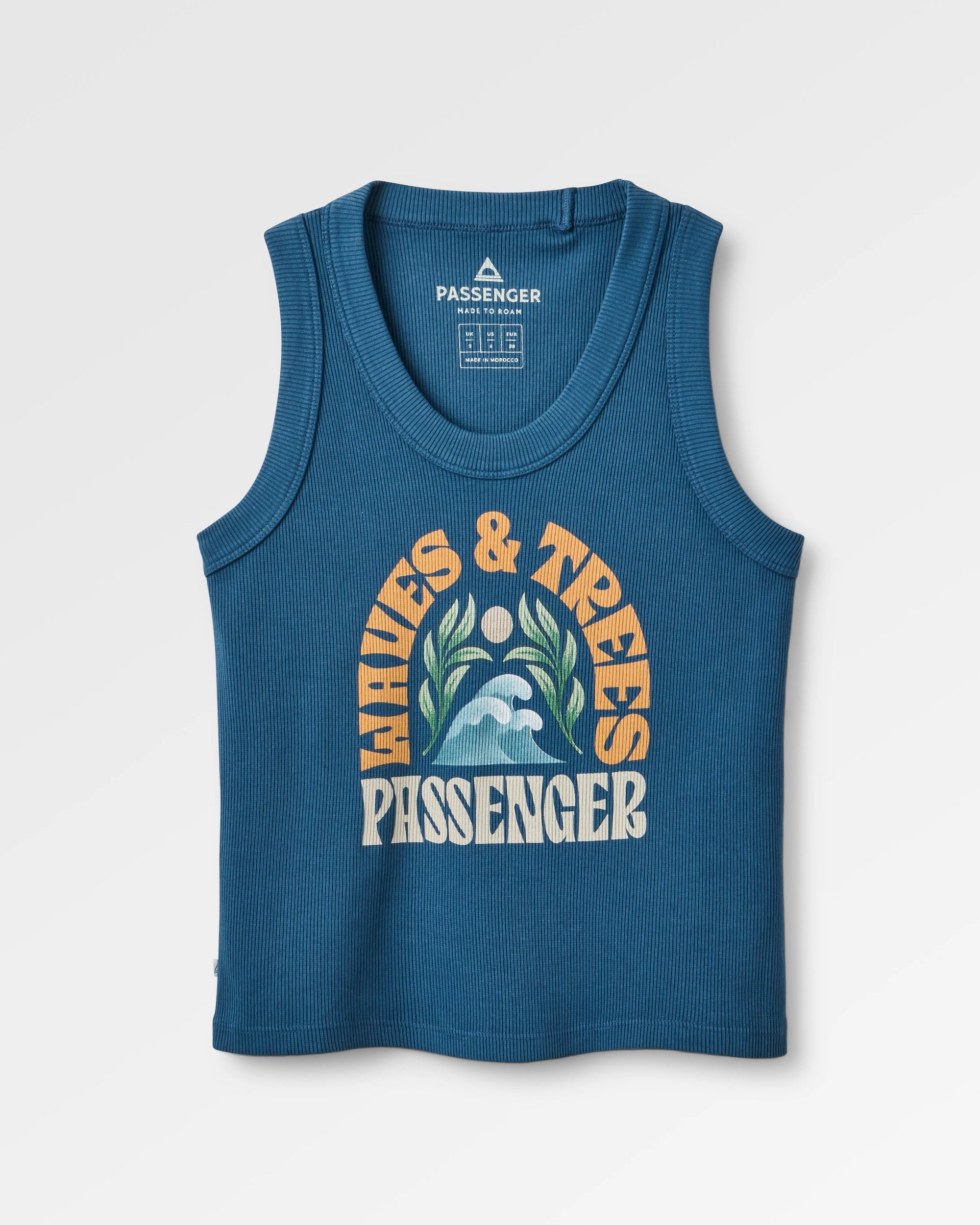 Dawning Ribbed Scoop Neck Vest - Dark Denim - Flatlay