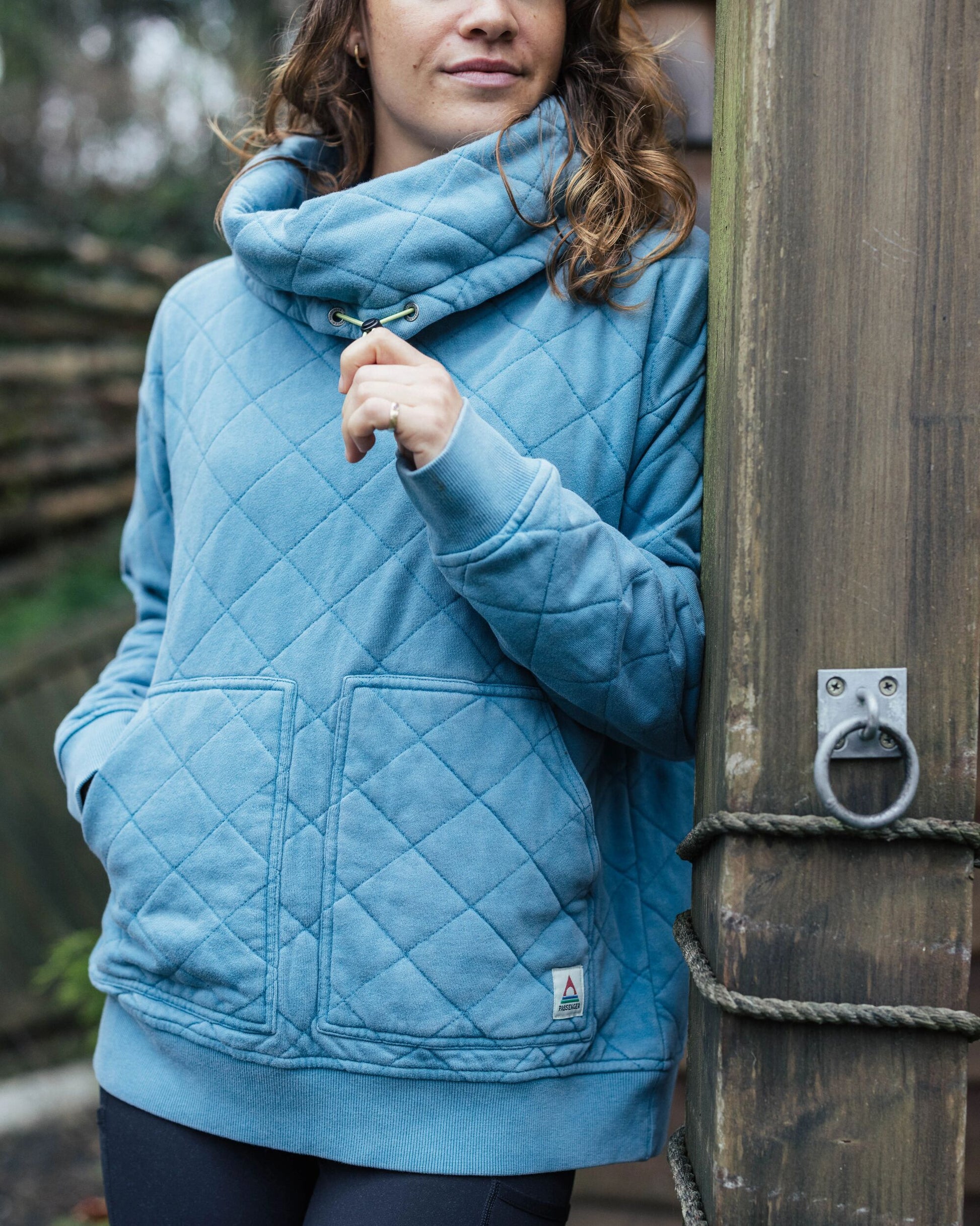 Clementine Recycled Quilted High Neck - Bluejay