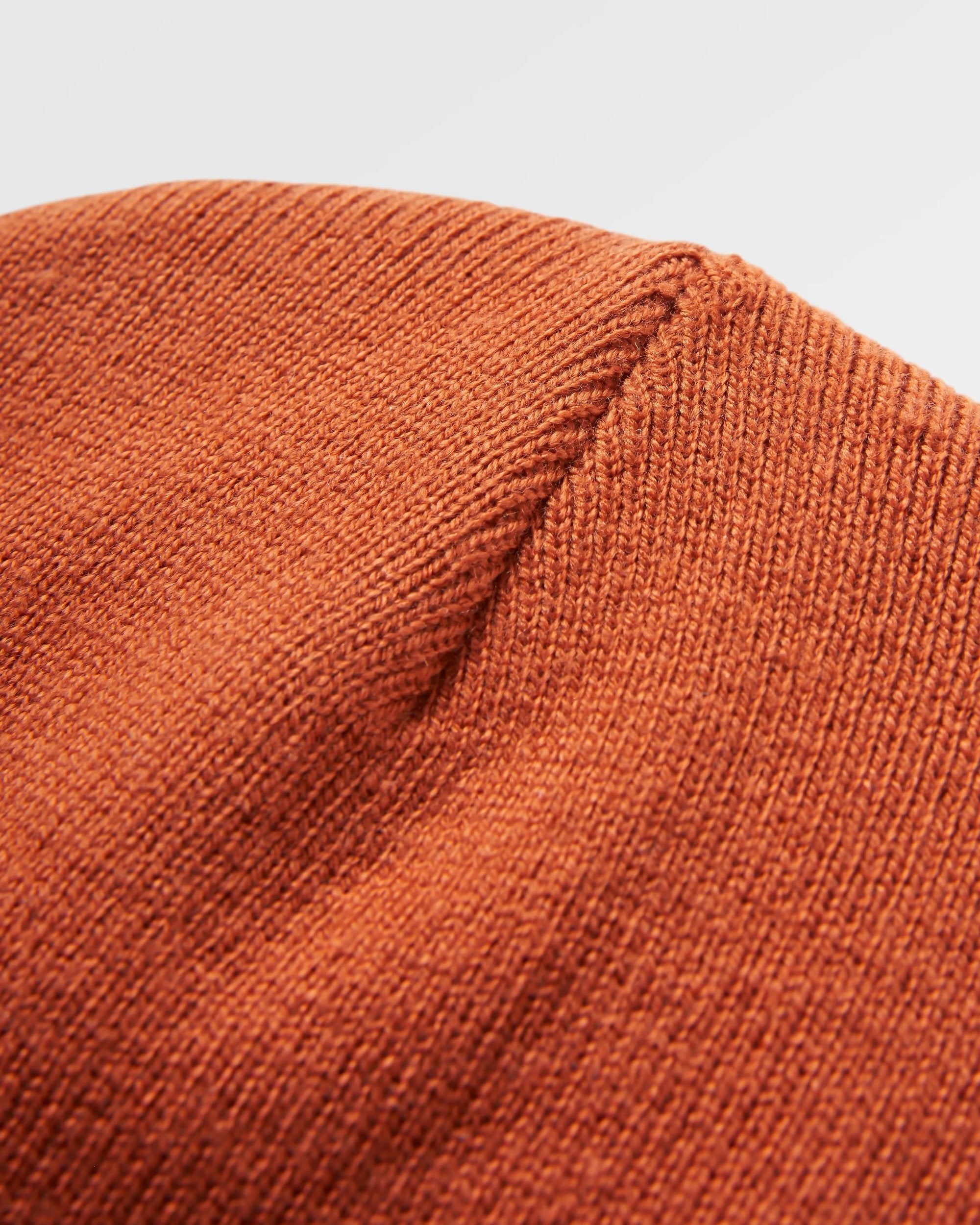 Core Recycled Low-Top Beanie - Burnt Orange - Flatlay