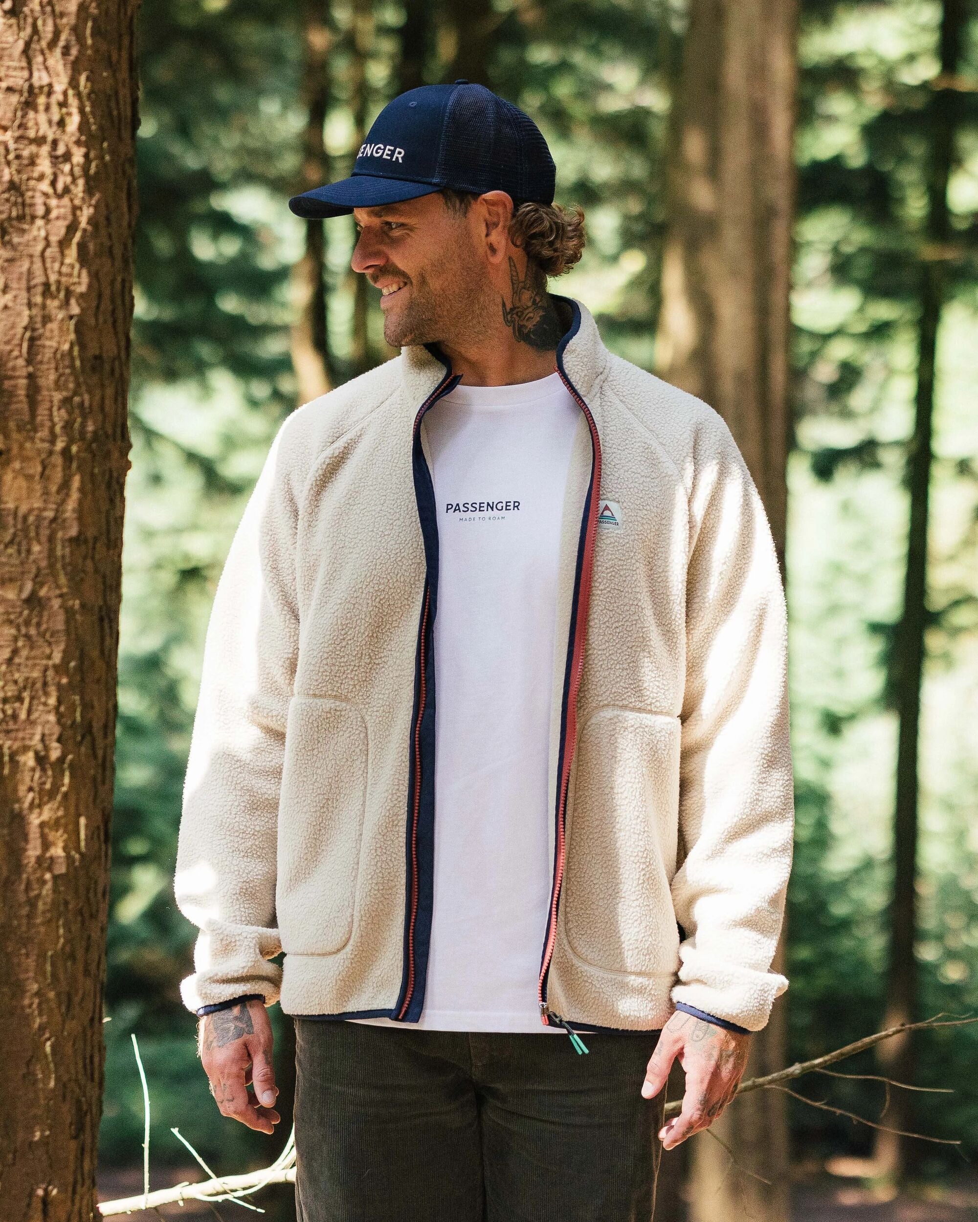 Tripper 2.0 Full Zip Recycled Sherpa Fleece - Oatmeal - Lifestyle