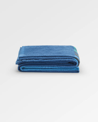Tideline Organic Cotton Beach Towel - Dark Denim - Flatlay