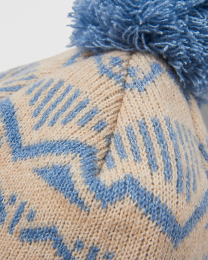 Nurture Bobble Beanie - Faded Denim - Flatlay