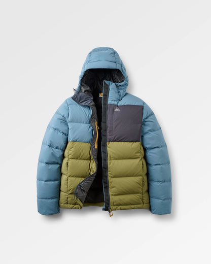 Kindlewood Down Jacket - Stormy Blue/Khaki - Flatlay