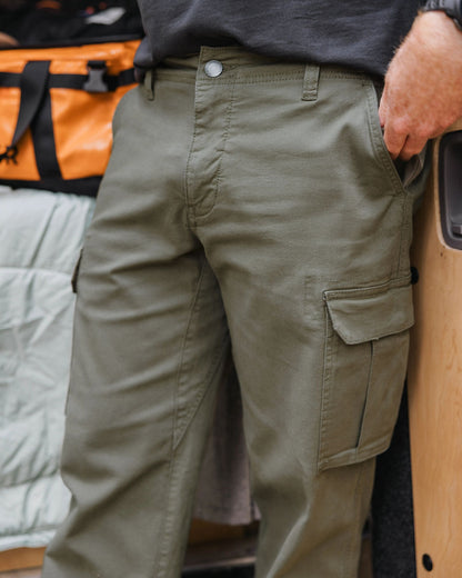 Lakeside Cargo Cotton Trouser - Dusty Olive - Lifestyle