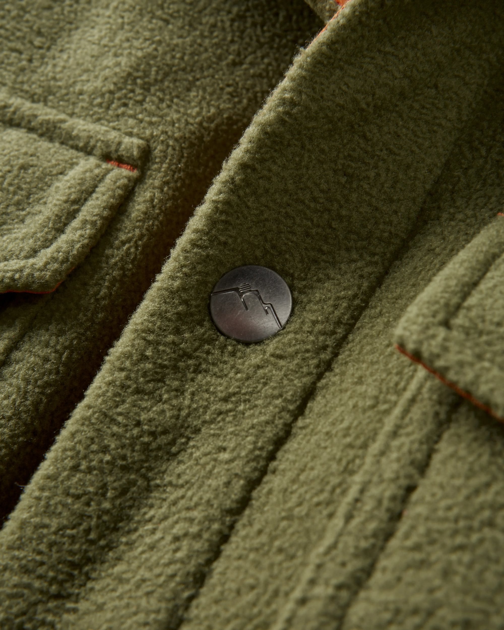 Maple Recycled Polar Fleece Shirt - Khaki - Flatlay