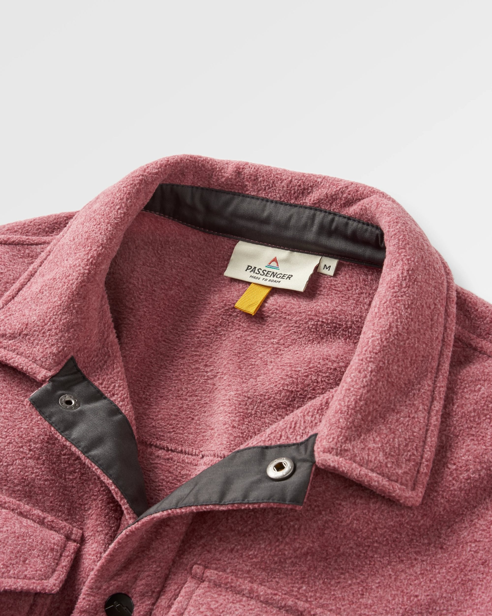 Maple Recycled Polar Fleece Shirt - Wine Marl - Flatlay