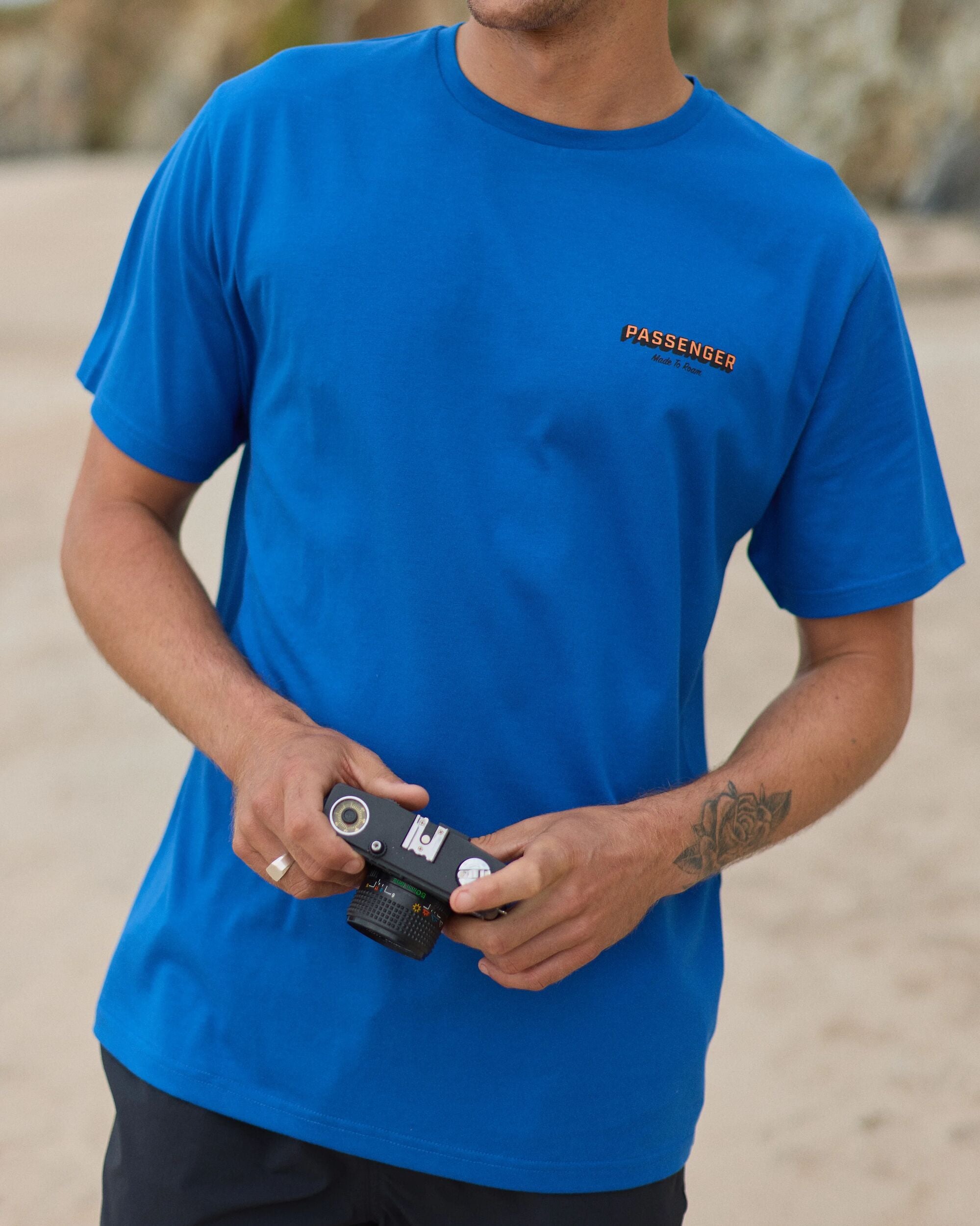 Outdoor Gear Organic Cotton T-Shirt - Azure Blue - Lifestyle