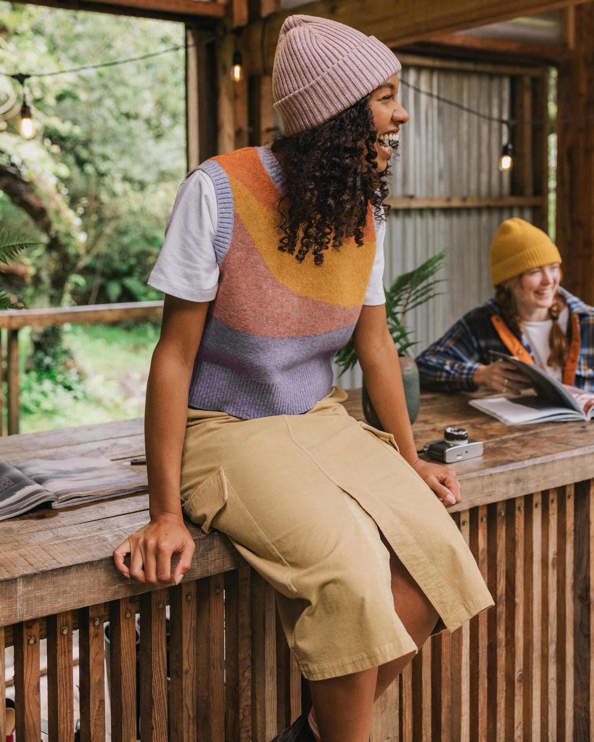 Avian Cord Maxi Skirt - Biscuit - Lifestyle