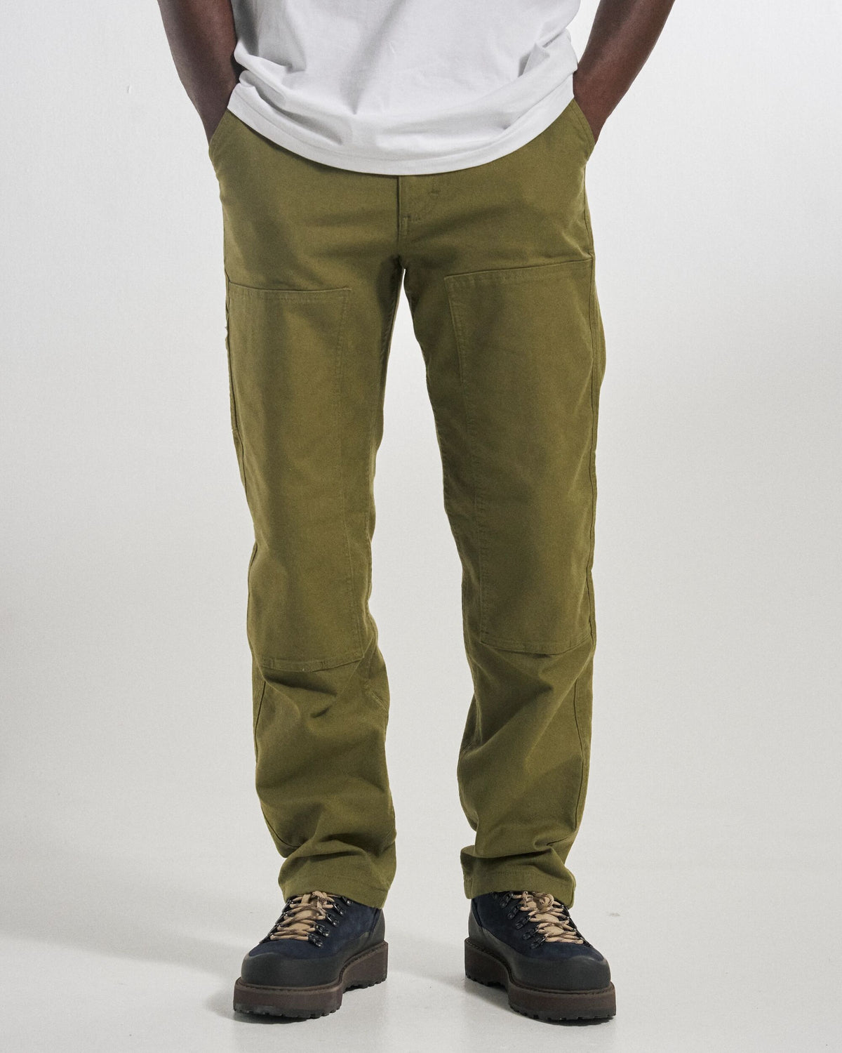 Vantage Lined Cotton Canvas Trouser - Khaki - Studio Model